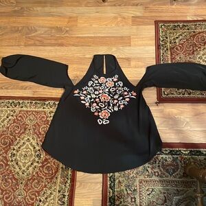 Cold shoulder black top